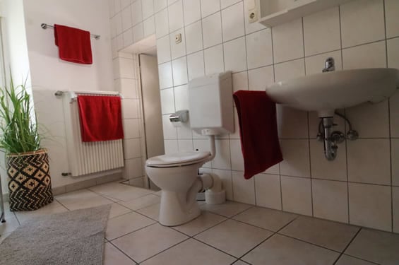 Ferienwohnung Bonita in Bruttig an der Mosel - geräumiges Badezimmer mit Dusche und WC